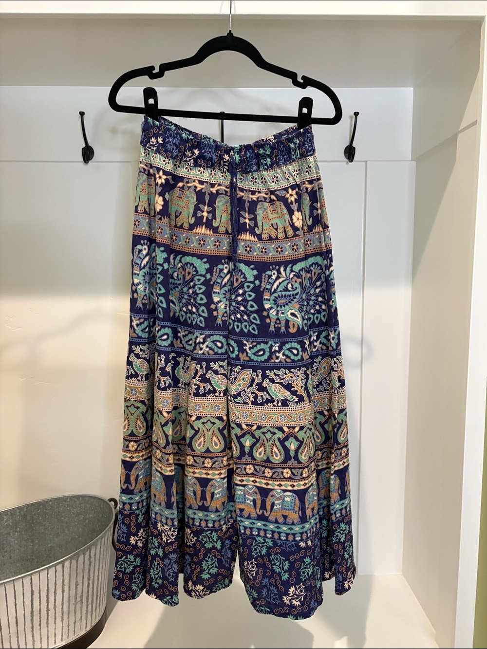 Handmade Elephant Peacock Print Palazzo Pants